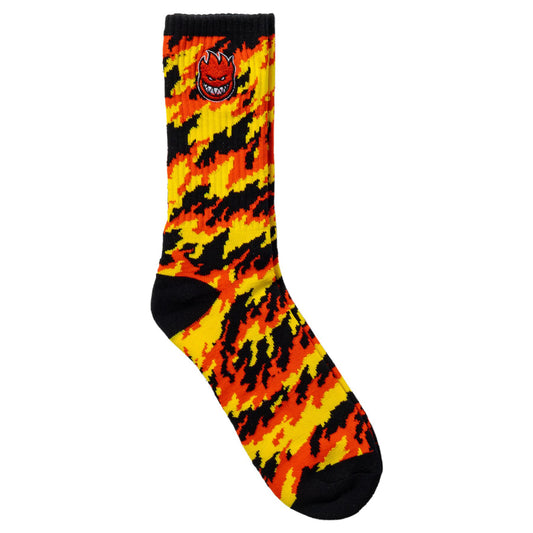 Socken Spitfire Bighead Fill Emb Flames Crew