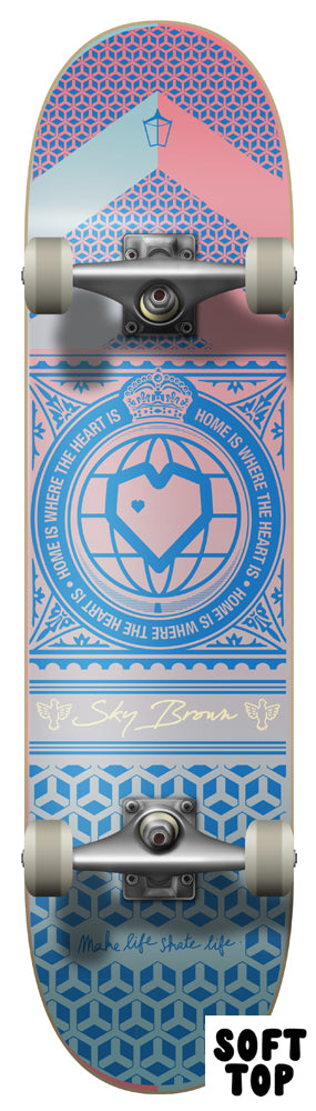 Komplettboard Blueprint Brown-x-MLSL Collab Home Heart Teal/Pink Split Fade ST