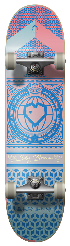 Komplettboard Blueprint Brown-x-MLSL Collab Home Heart Teal/Pink Split Fade