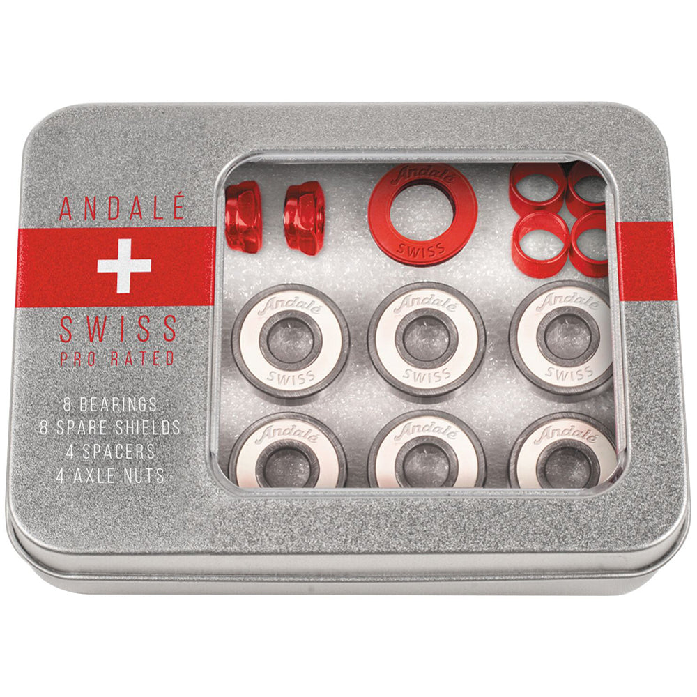 Kugellager Andale Swiss Tin Box, Inkl. Spacer + Axle Nuts